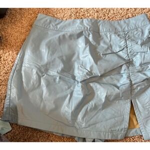 Cotton Candy LA Light Blue Faux Leather Ruched Mini Skort Womens Size‎ Small